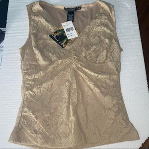 Rampage Nude Lace Vneck Blouse Size Large NWT